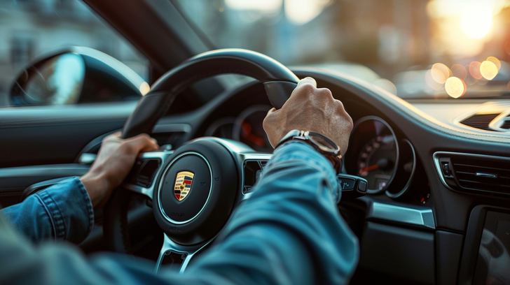 Handen correct aan het stuur voor een juiste zithouding in de auto.